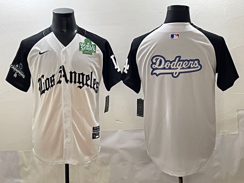 Men 2025 Los Angeles Dodgers Blank White black Five generations Joint Name Nike MLB Jersey style 52615->los angeles dodgers->MLB Jersey